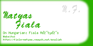 matyas fiala business card